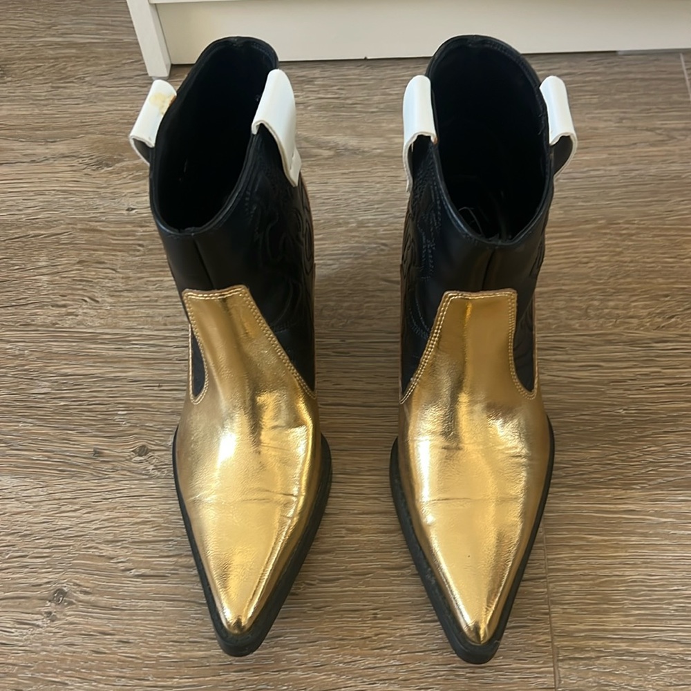 ZARA / Gold Western Boots - 37